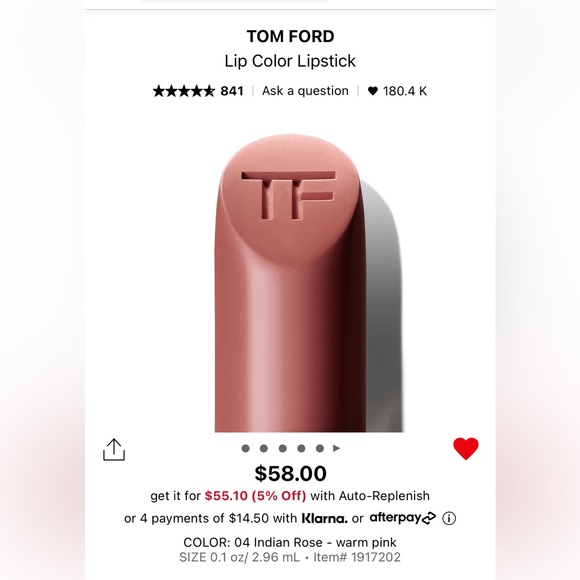 NIB TOM FORD Indian Rose #04 Lipstick (full size) lipgloss - Picture 3 of 8